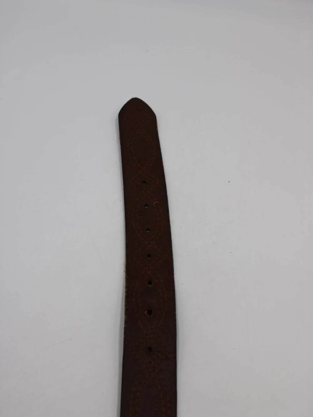 Wrangler Brown Leather Work Belt Mens Size 40 Cowboy Stitching Design 1.5